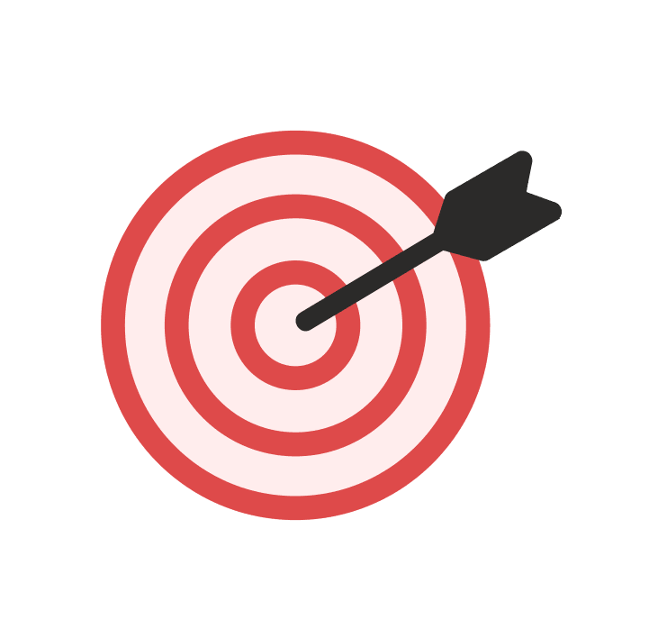 Vision Icon, an arrow hitting the center of a target