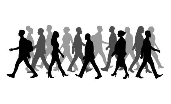 Silhouette of people walking